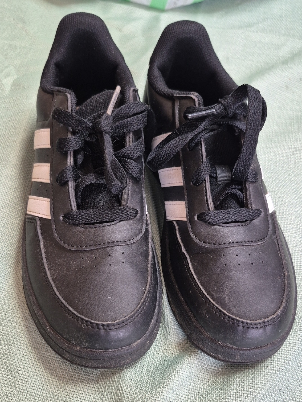 adidas Black Kids Sneakers with White Stripes